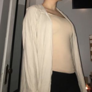 Hooded AE Cream Cardigan